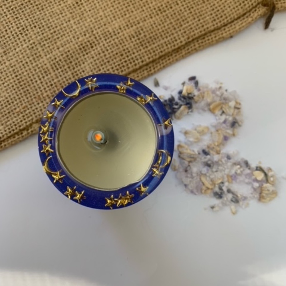 Moon and Stars Gradient Jellyfish Tea Candle Holder